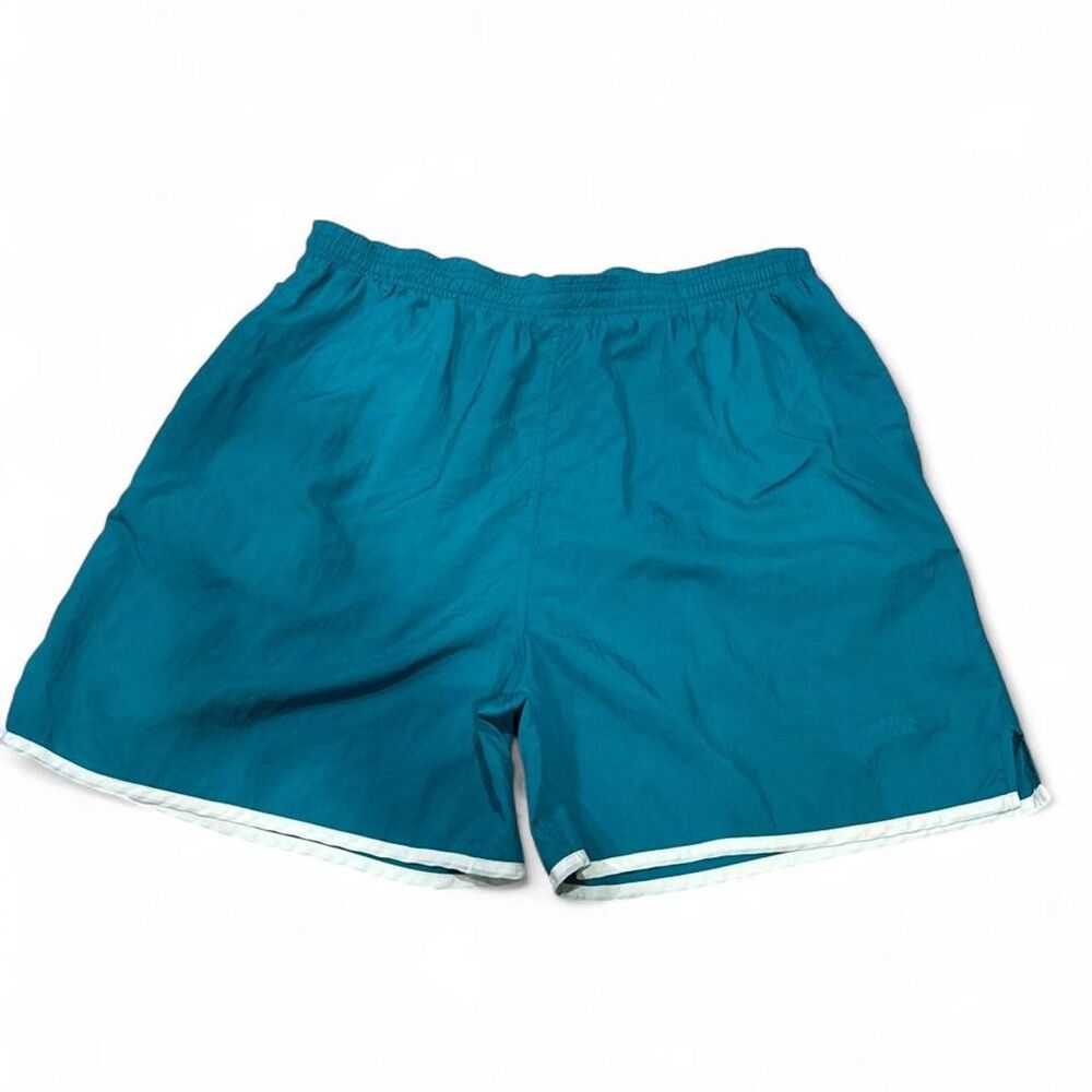 Vintage Bike blue shorts with white hem